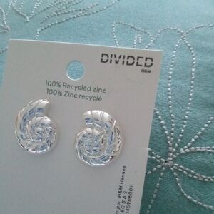 Divided Silver Spiral Earrings